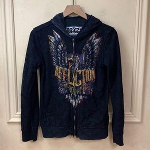 Vintage Y2K Affliction Reversible Invasion Zip Hoodie